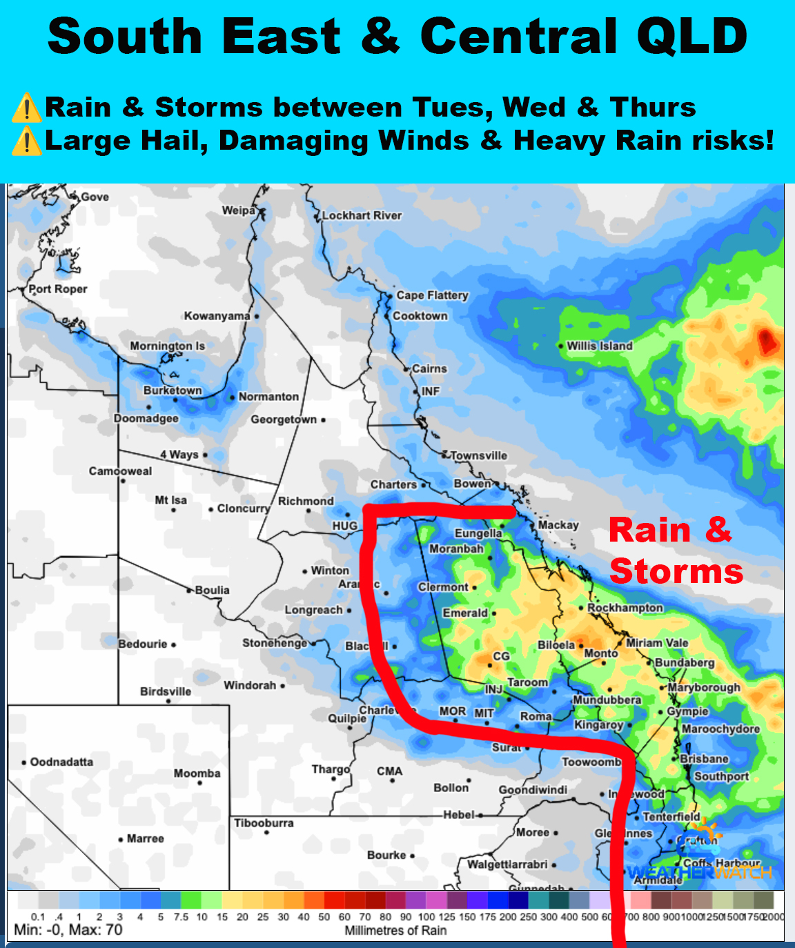 Image = EC model data lifted index instability via WeatherWatch